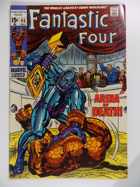 Fantastic Four #93 Marvel Comic December 1969 Very Fine-