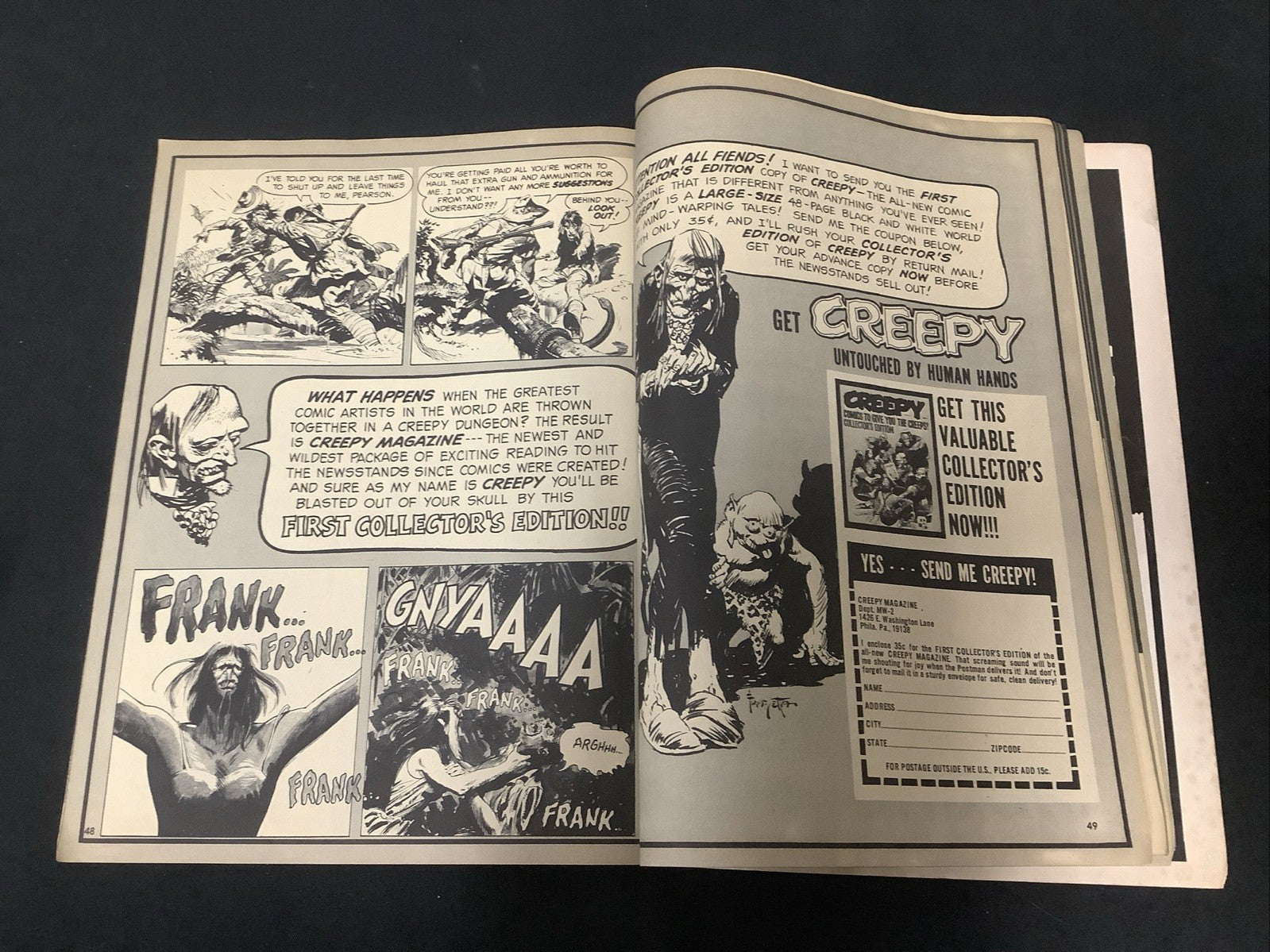 MONSTER WORLD #2 (January 1965) VG- (3.5) 3” Spine Split, The Munsters, B&W