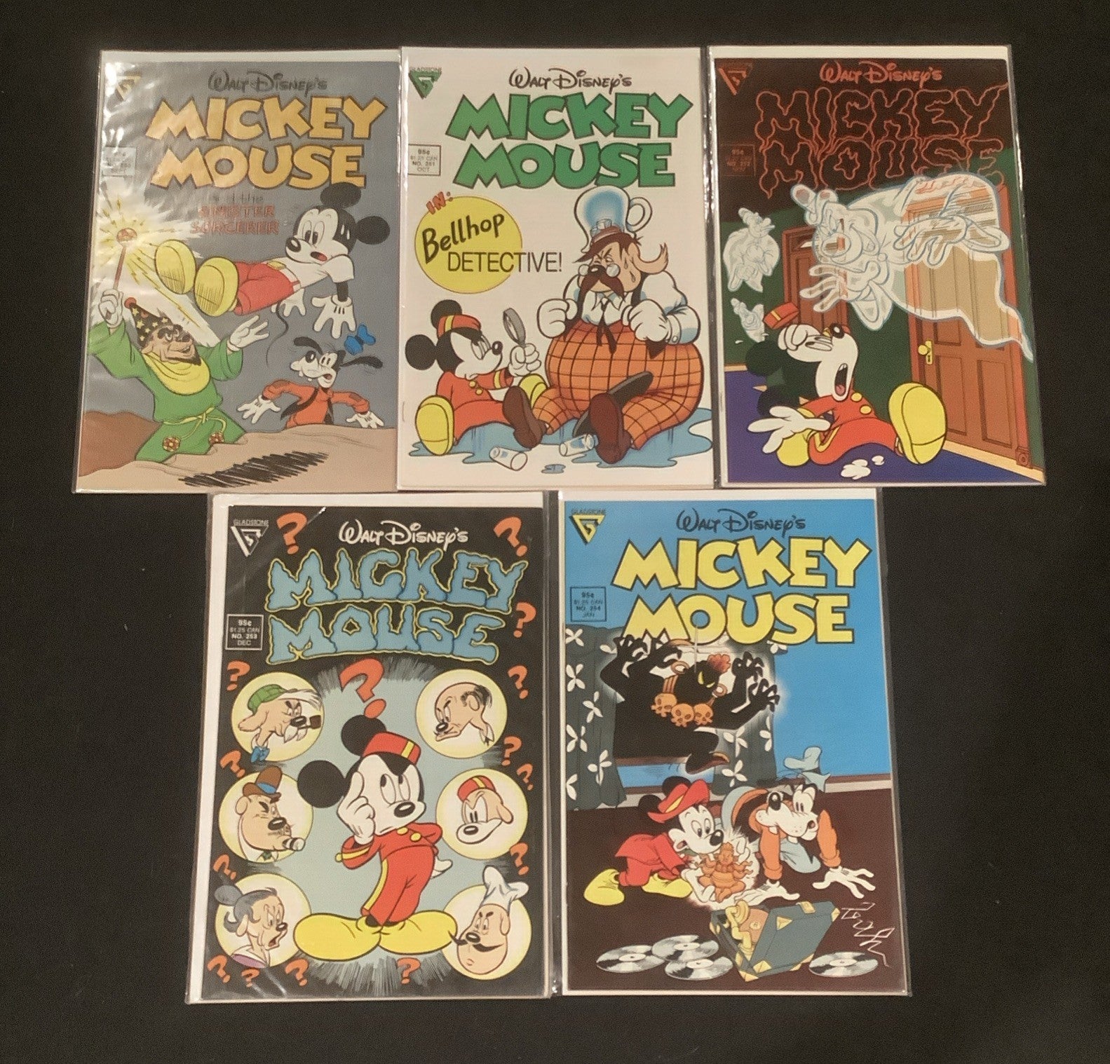 Mickey Mouse #250-254 Comic Lot, Gladstone Comics, 1989