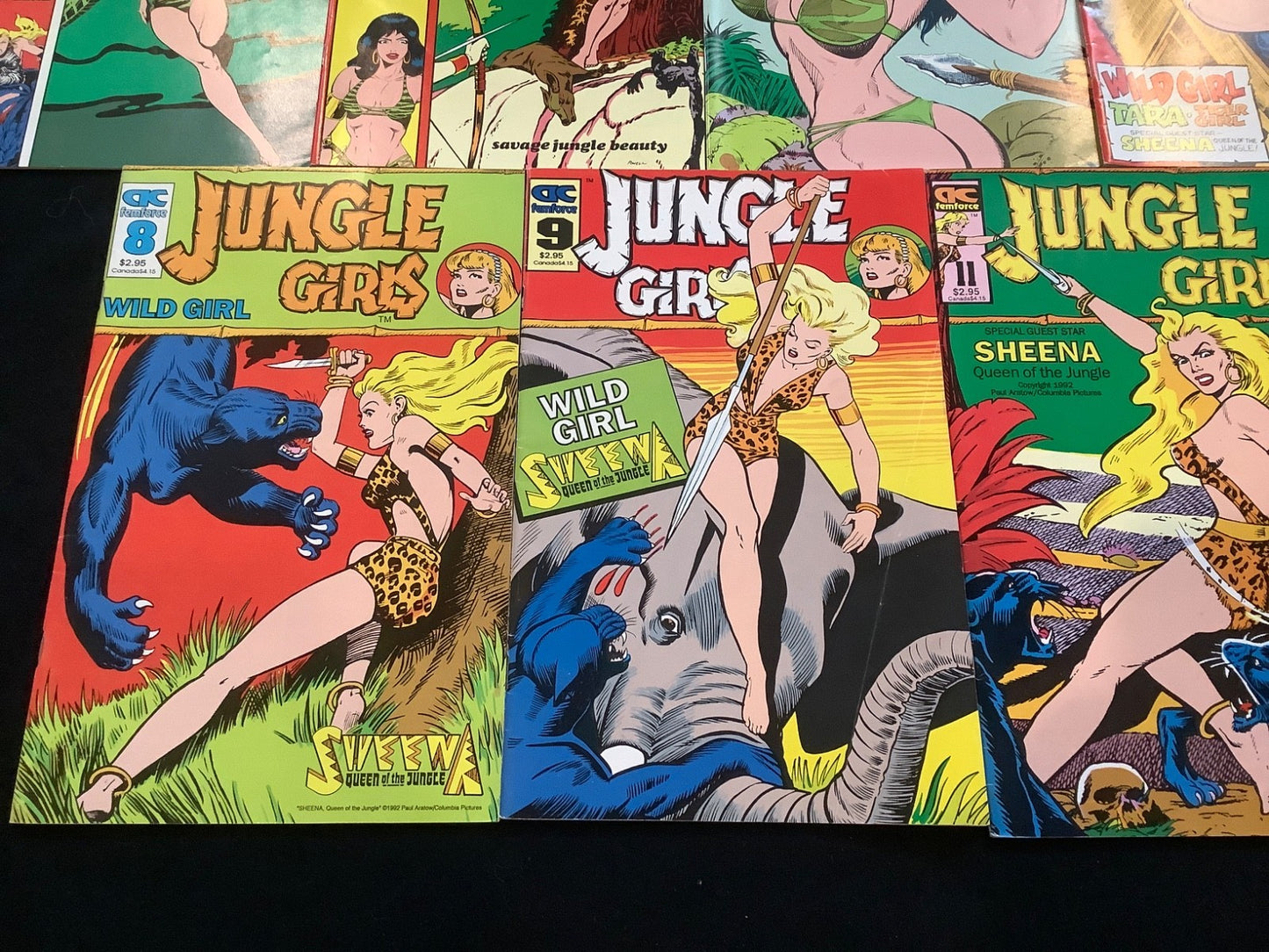 Jungle Girls #1,2,3,4,5,7,8,9,11,12,13 comic lot, AC Comics, Sheena, 1989
