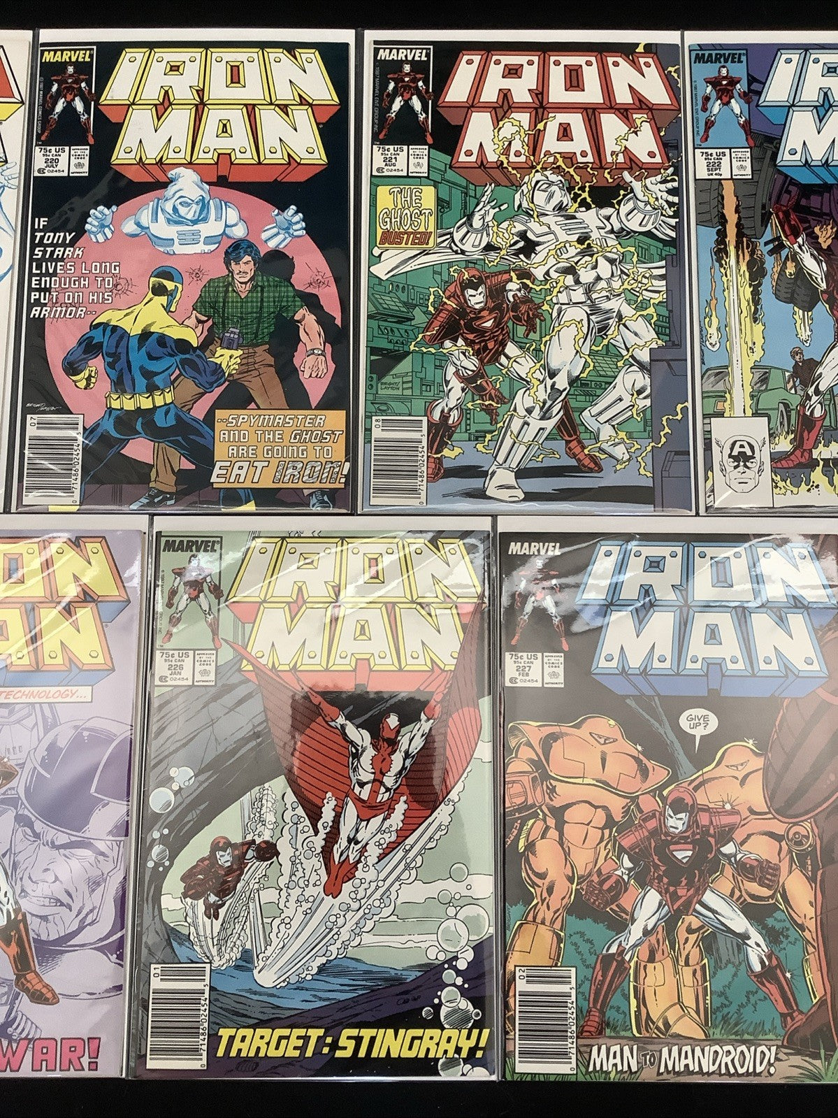 Iron Man #218-228 Comic Lot, Marvel Comics, 1st App Ghost, Machelinie/Layton