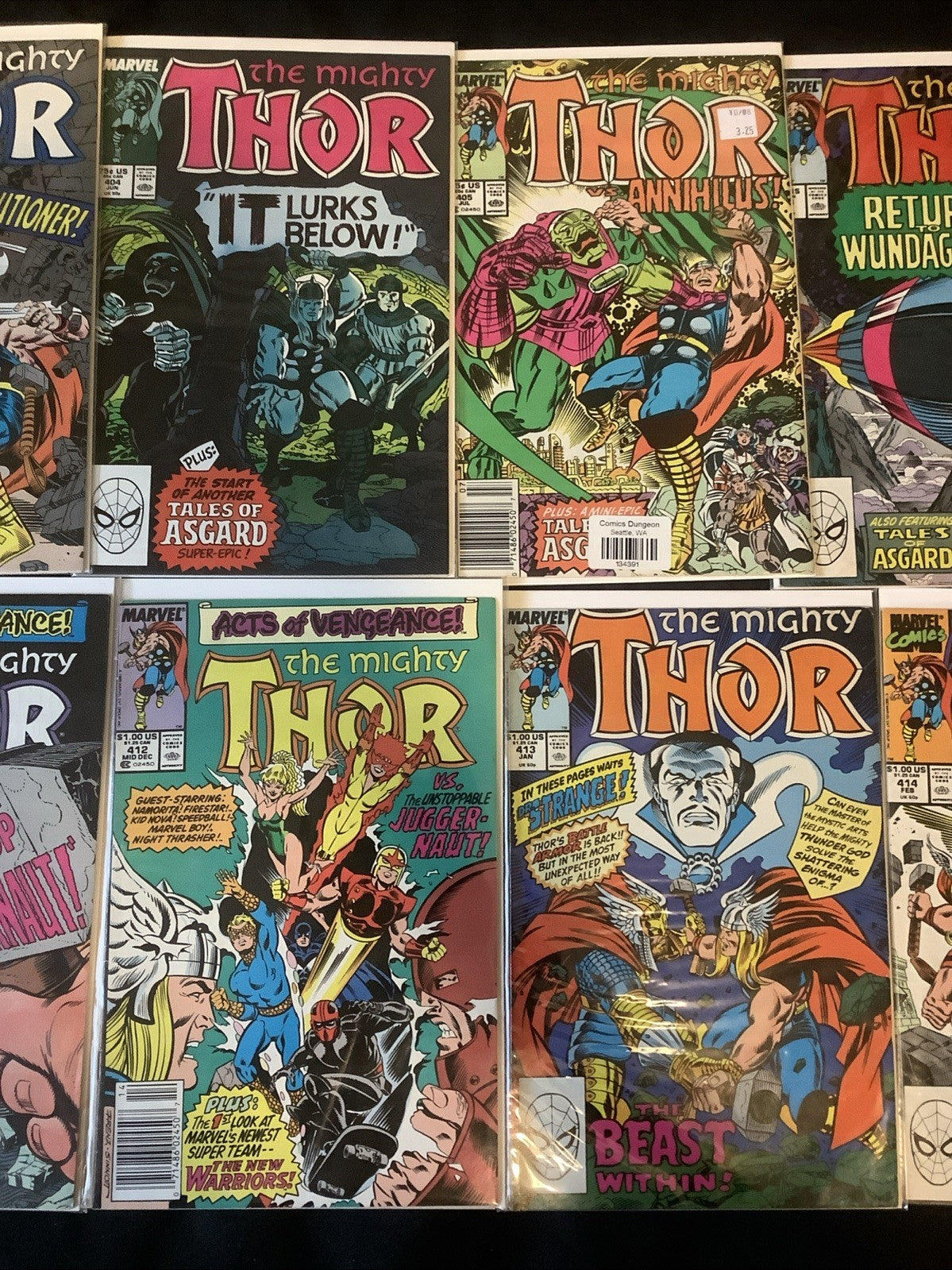 Thor #402-416 Comic Lot, Marvel Comics, 1st App Night Thrasher & New Warriors