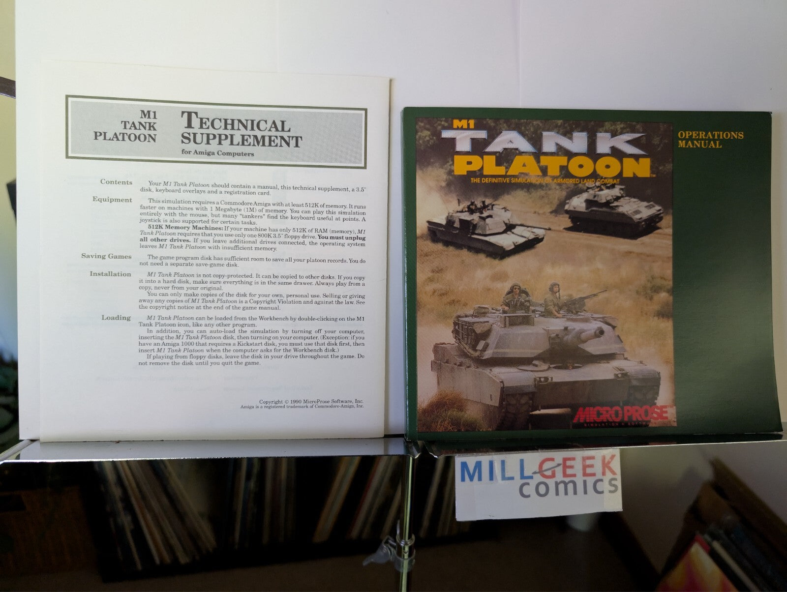M1 Tank Platoon (Amiga) Big Box with Manuals NO DISKS -JD