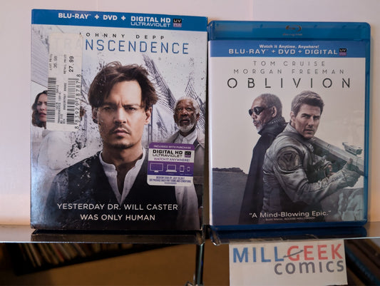 Transcendence / Oblivion, 2 Sci-Fi Movies (Blu-Ray) -JD