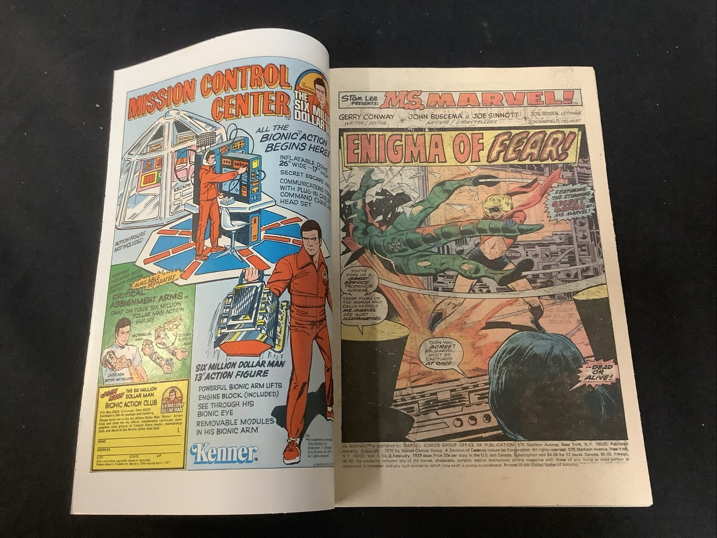 Ms. Marvel #2 (Marvel Comics February 1977) NM- (9.2) John Buscema/Joe Sinnott