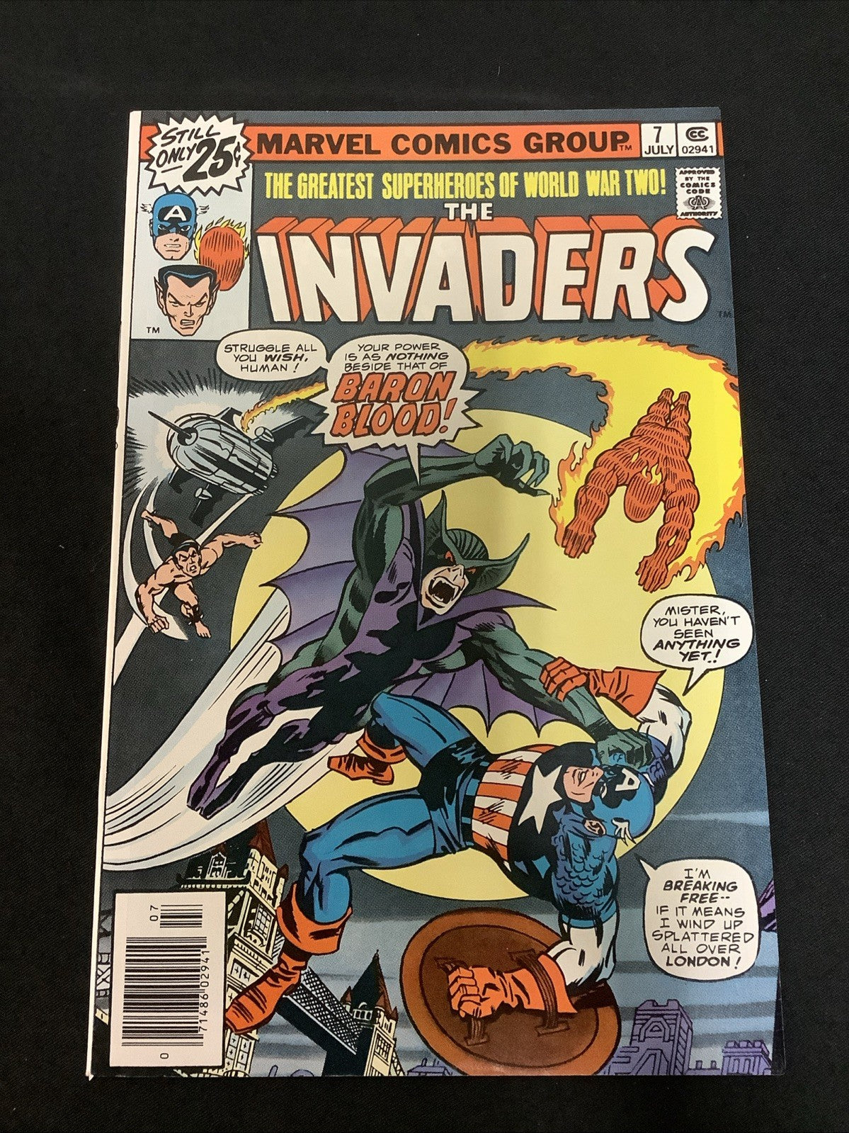 Invaders #7 (Marvel Comics 1976) VF+ (8.5) 1st App Baron Blood & Union Jack