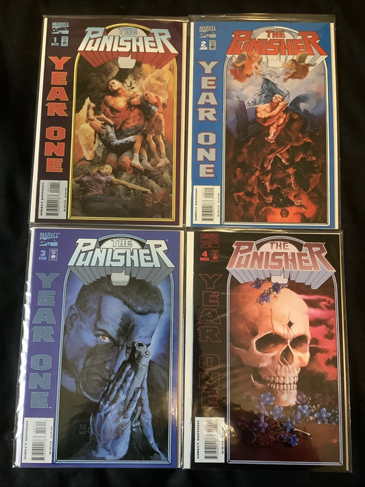 The Punisher: Year One #1-4 Complete Comic Set, Marvel Comics, Dan Abnett, 1995