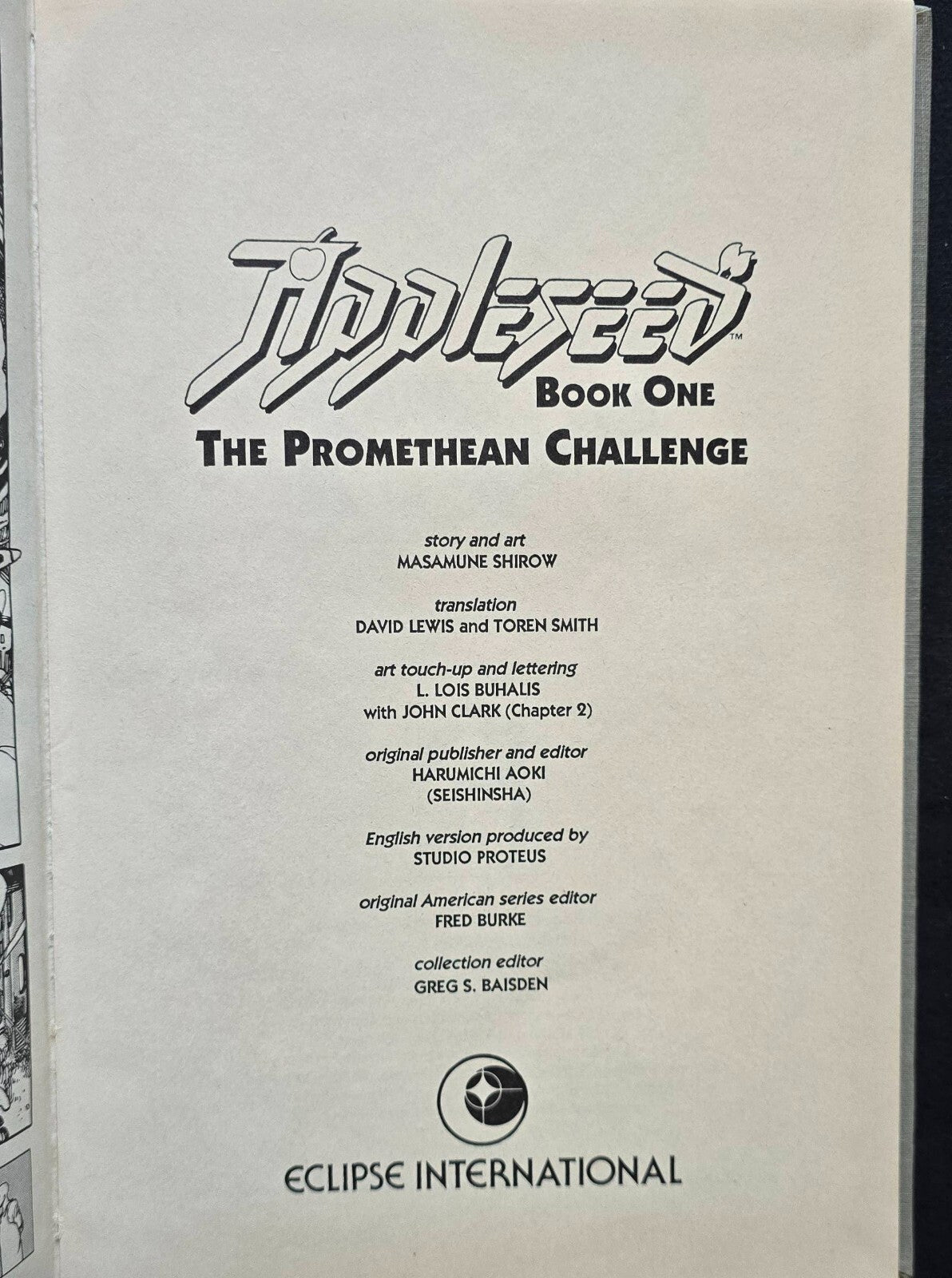 Appleseed Book 1, The Promethean Challenge (Studio Proteus 1989 1st Edition HC)