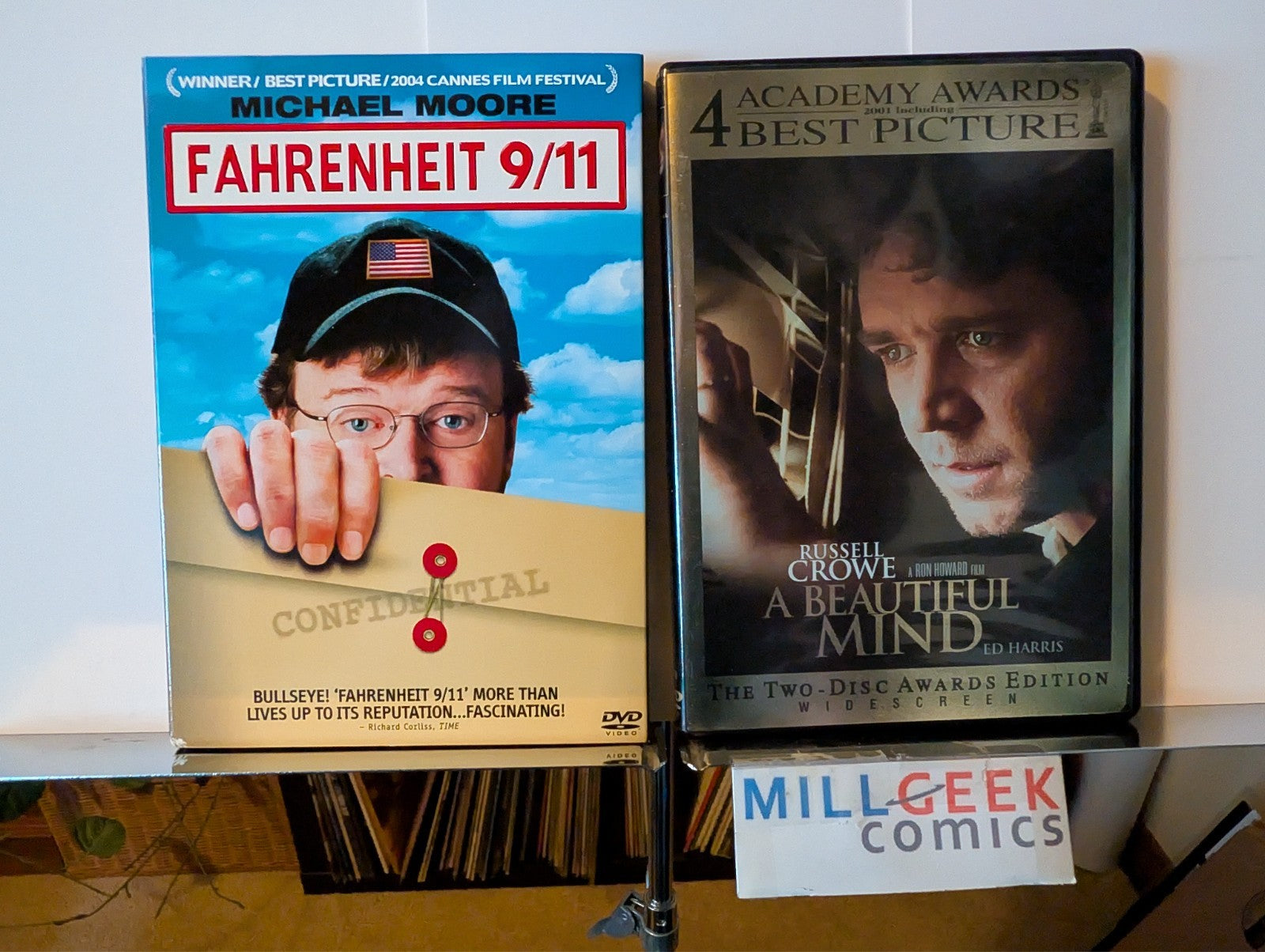 Fahrenheit 9/11 / A Beautiful Mind, 2 Movie Set (DVD) Like New -JD
