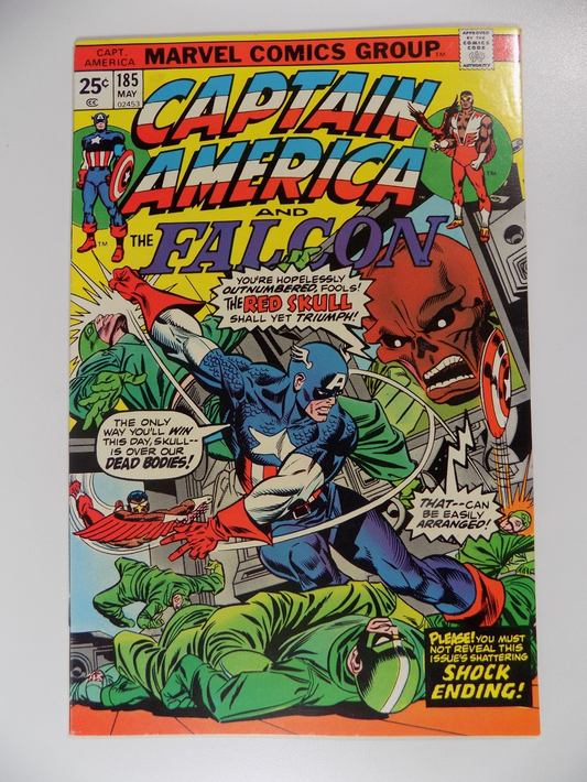 Captain America #185 Marvel Comic May 1975 Very Fine