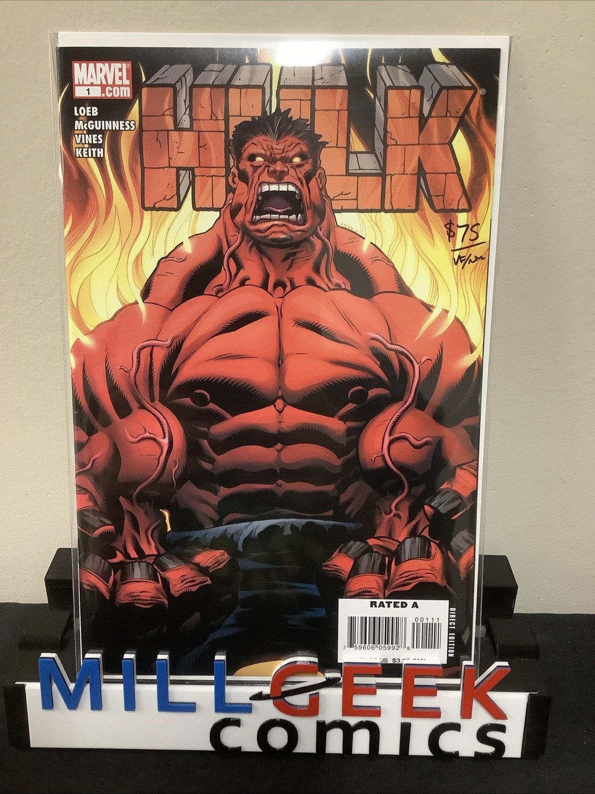 The Hulk #1 (Marvel Comics March 2008) VF/NM (9.0) 1st App Red Hulk, Loeb