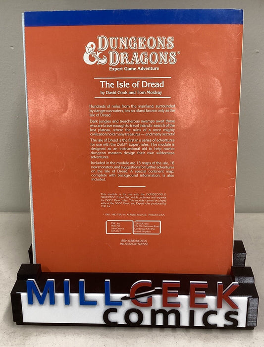 D&D Module X1-The Isle of Dread Orange -Dungeons & DragonsTSR 9043 4th Print D3