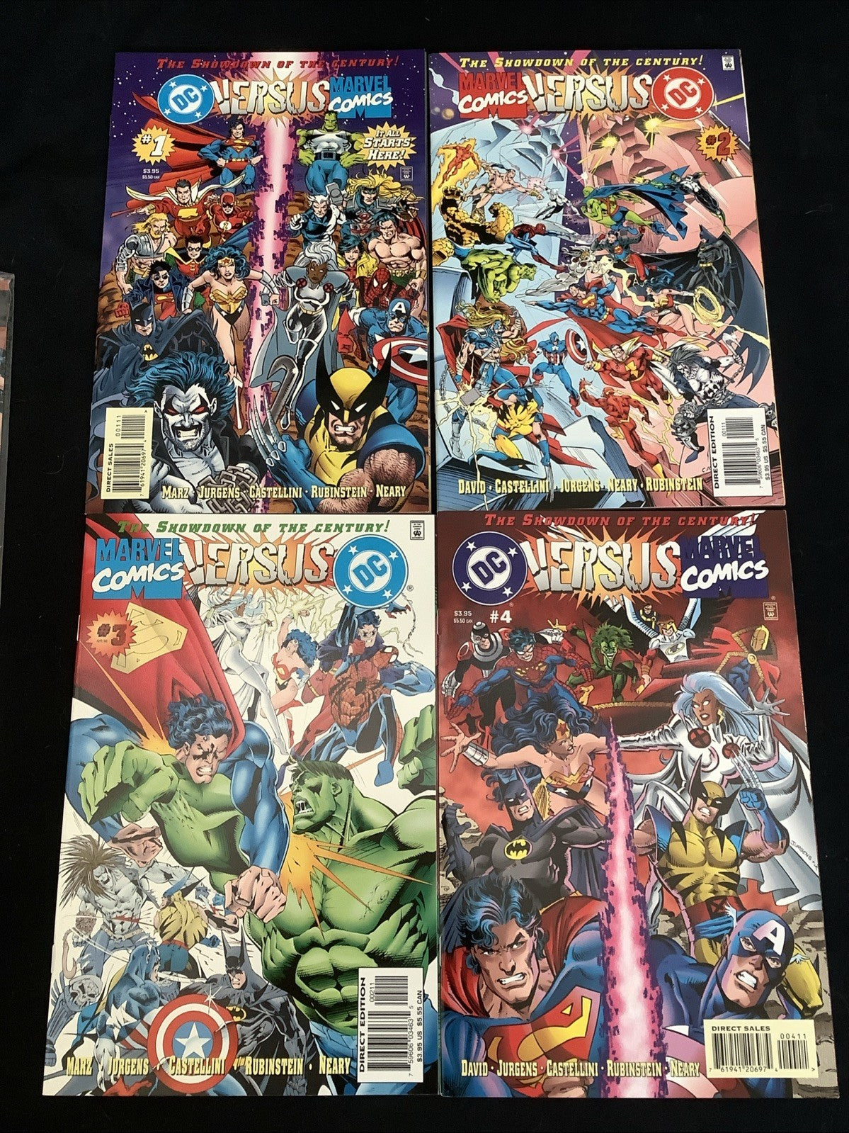 Marvel Vs DC #1-4 + Preview Complete Comic Set, W/ Trading Cards, No Ballot