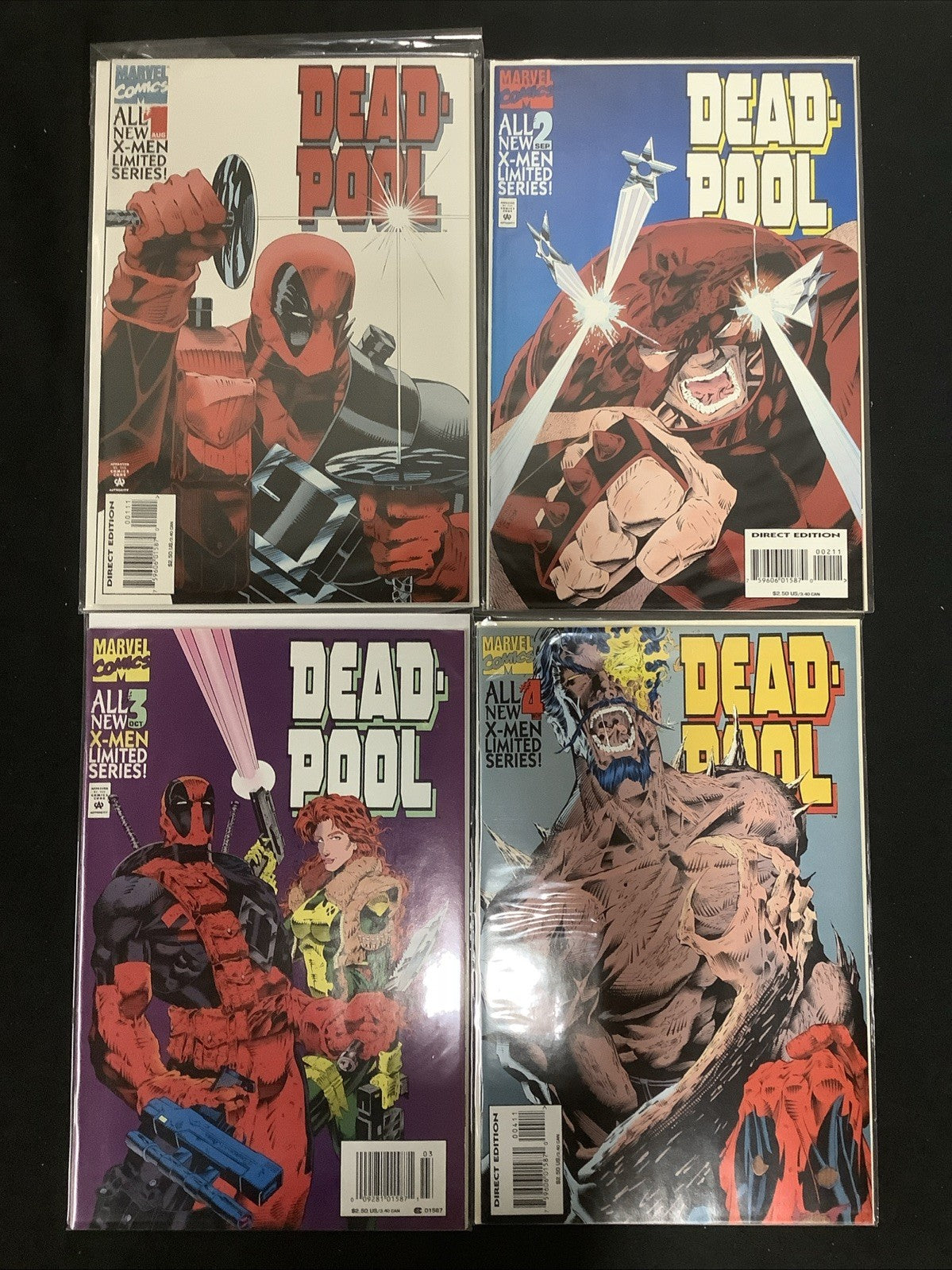 Deadpool #1-4 Complete Limited Series, Marvel, #3 Newsstand Cover, Mark Waid