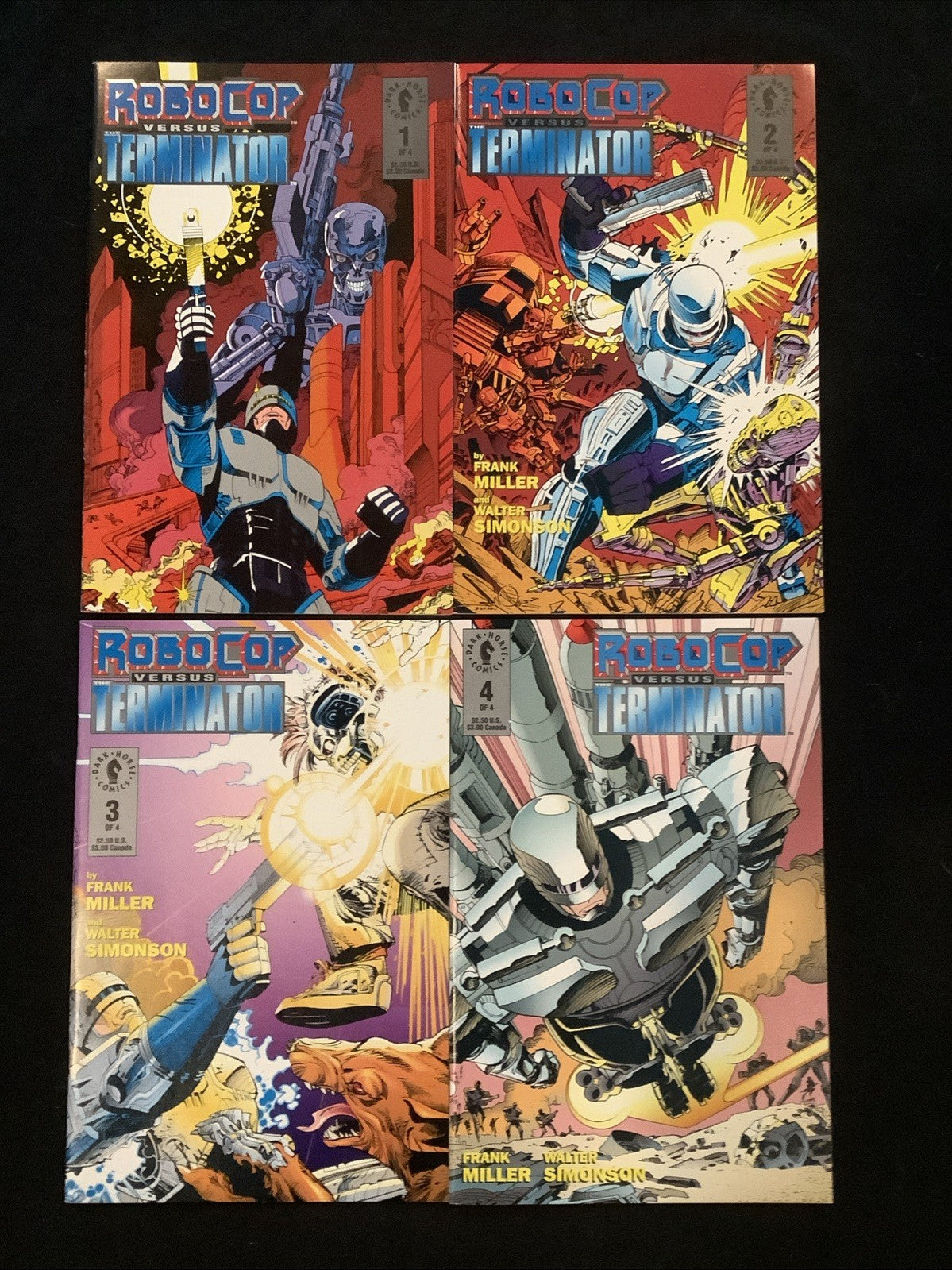 RoboCop Versus The Terminator #1-4 Complete Comic Set, Dark Horse, W/ Inserts
