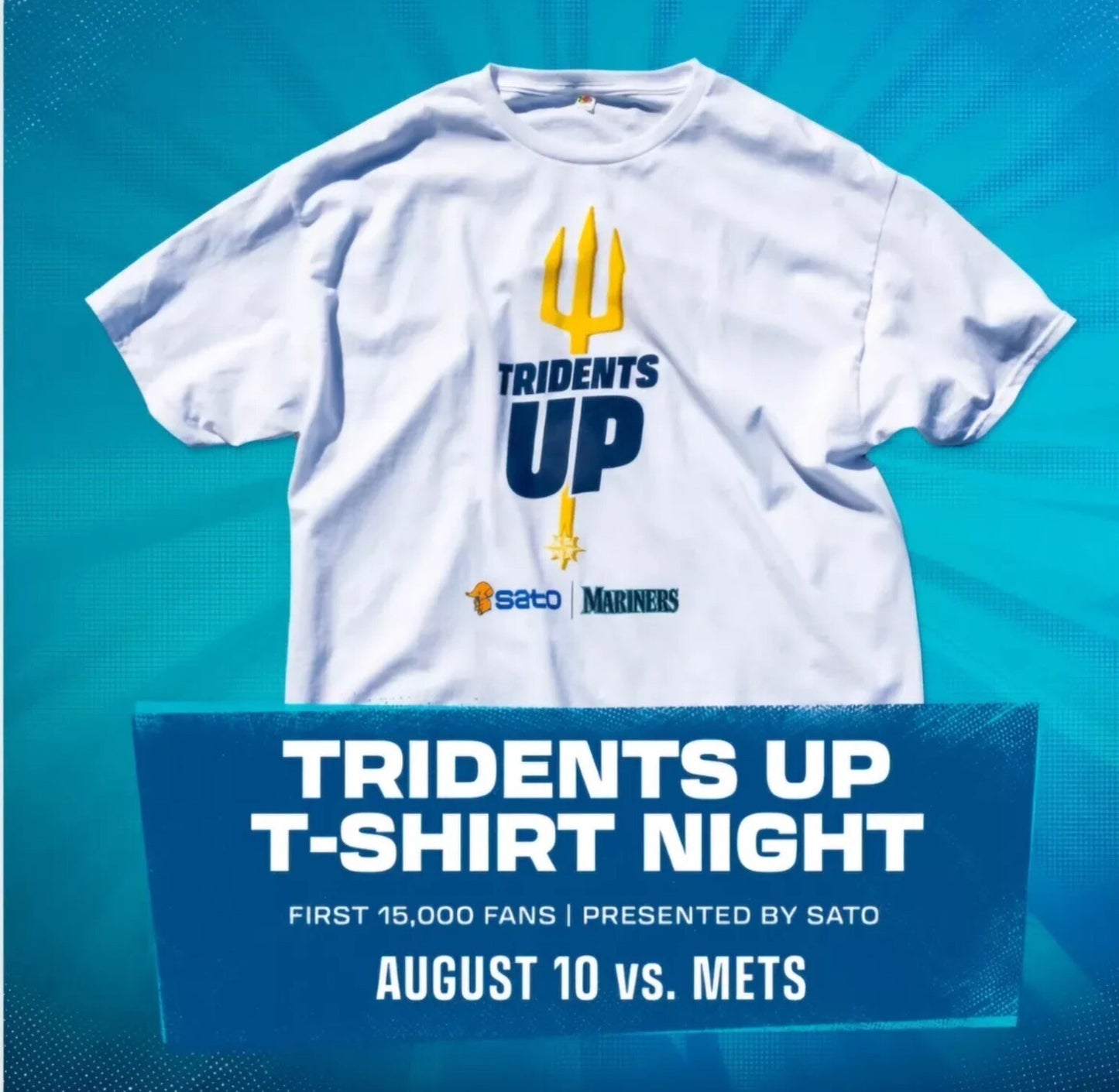 Seattle Mariners 2024 T-Shirt Tridents Up XL SGA 8/10/24 New