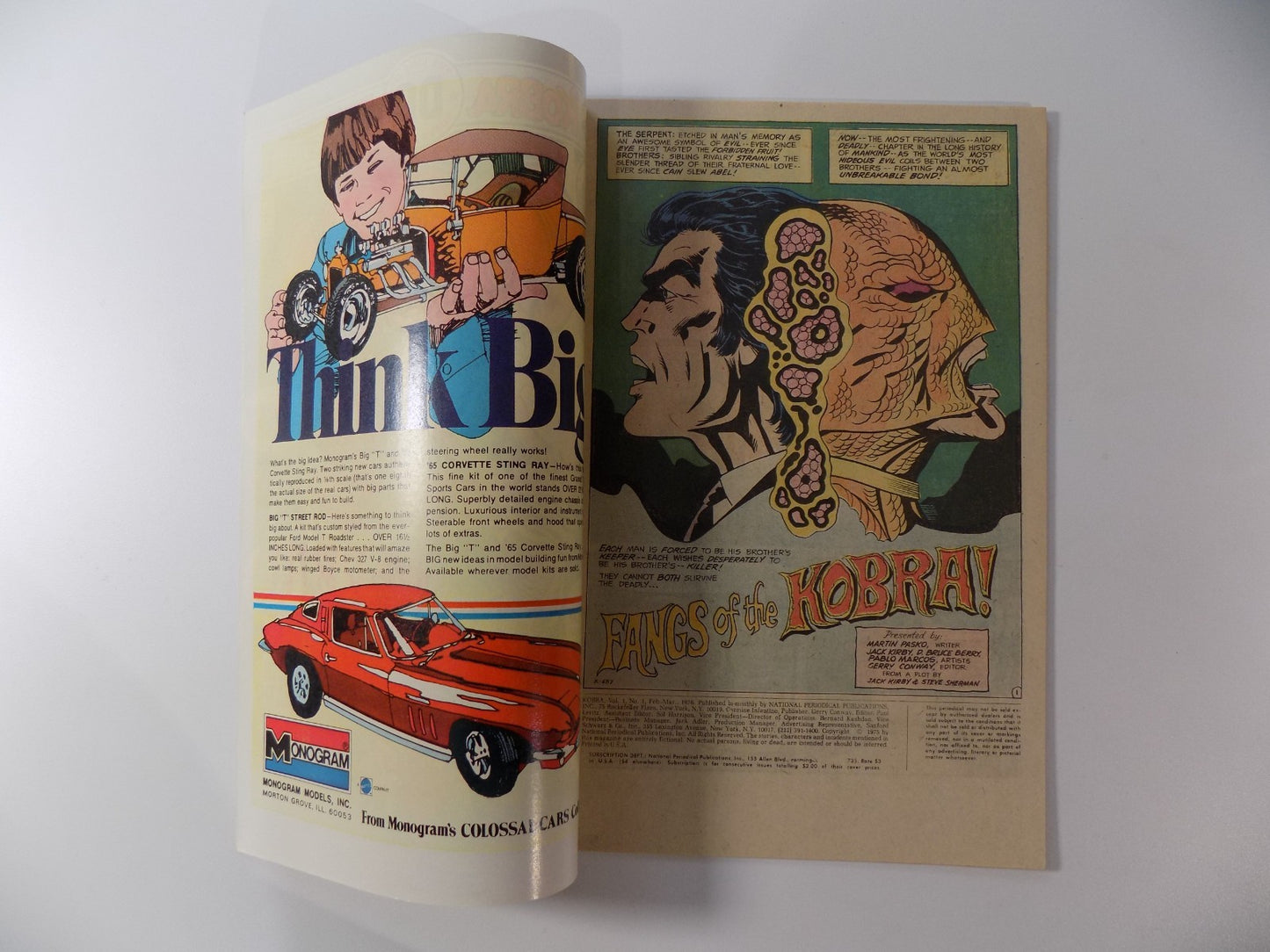 Kobra #1 DC Comic March 1976 Very Fine+