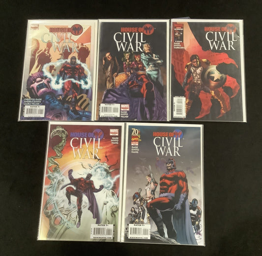 Civil War House of M #1-5 Complete Comic Set, Marvel Comics,  2008