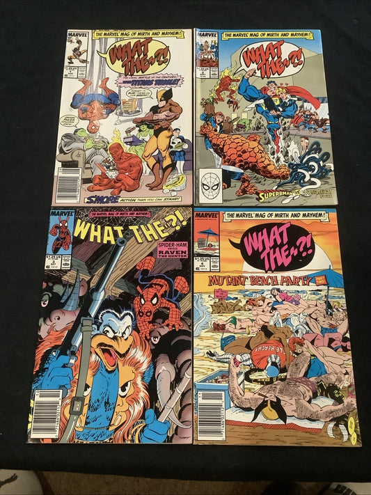 What The-?! #1-4 Comic Lot, Marvel Comics, Superb-Man Vs The Fantastical Four