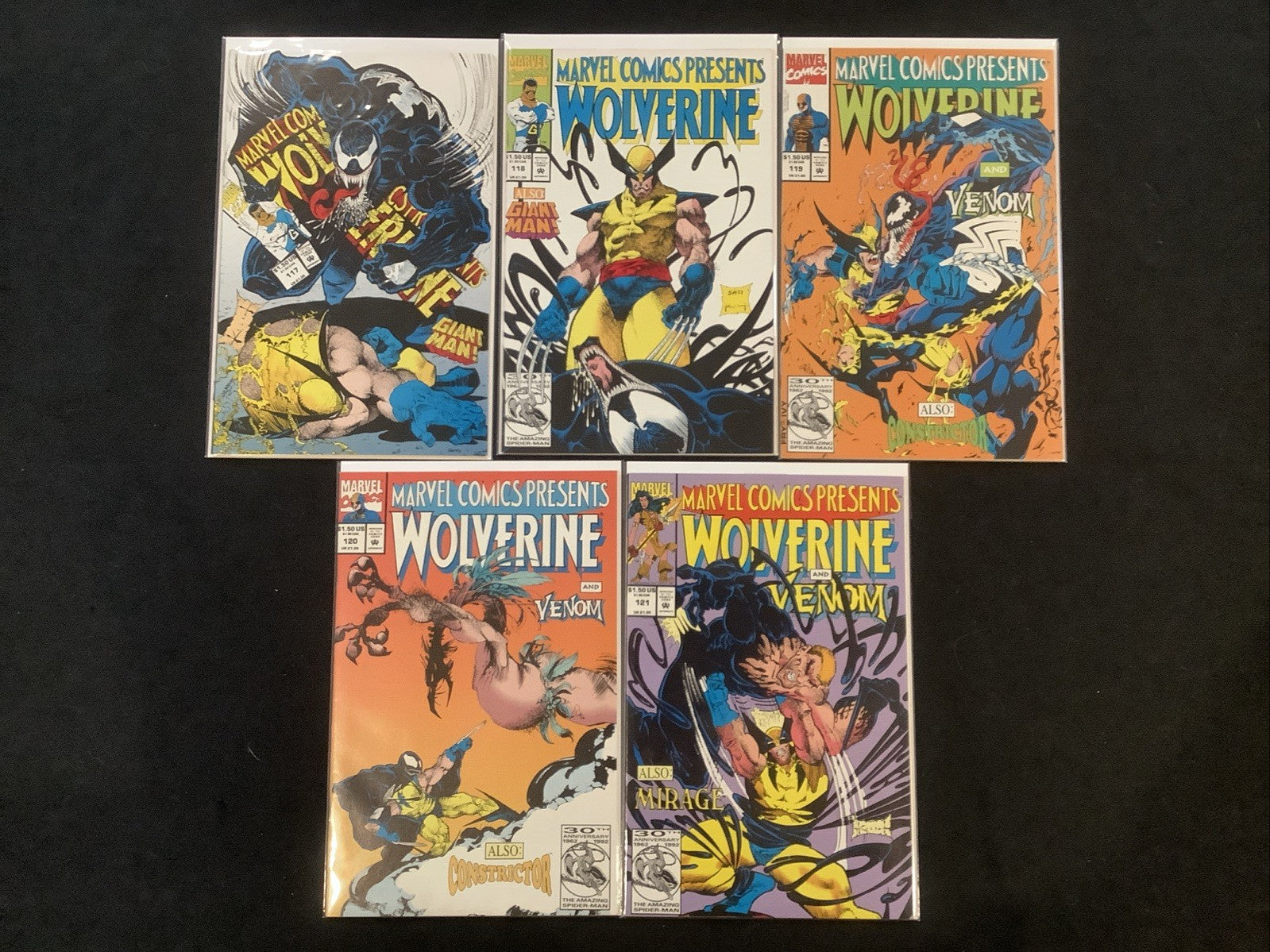 Marvel Comics Presents #117-121 Comic Lot, Wolverine Vs Venom, Sam Keith
