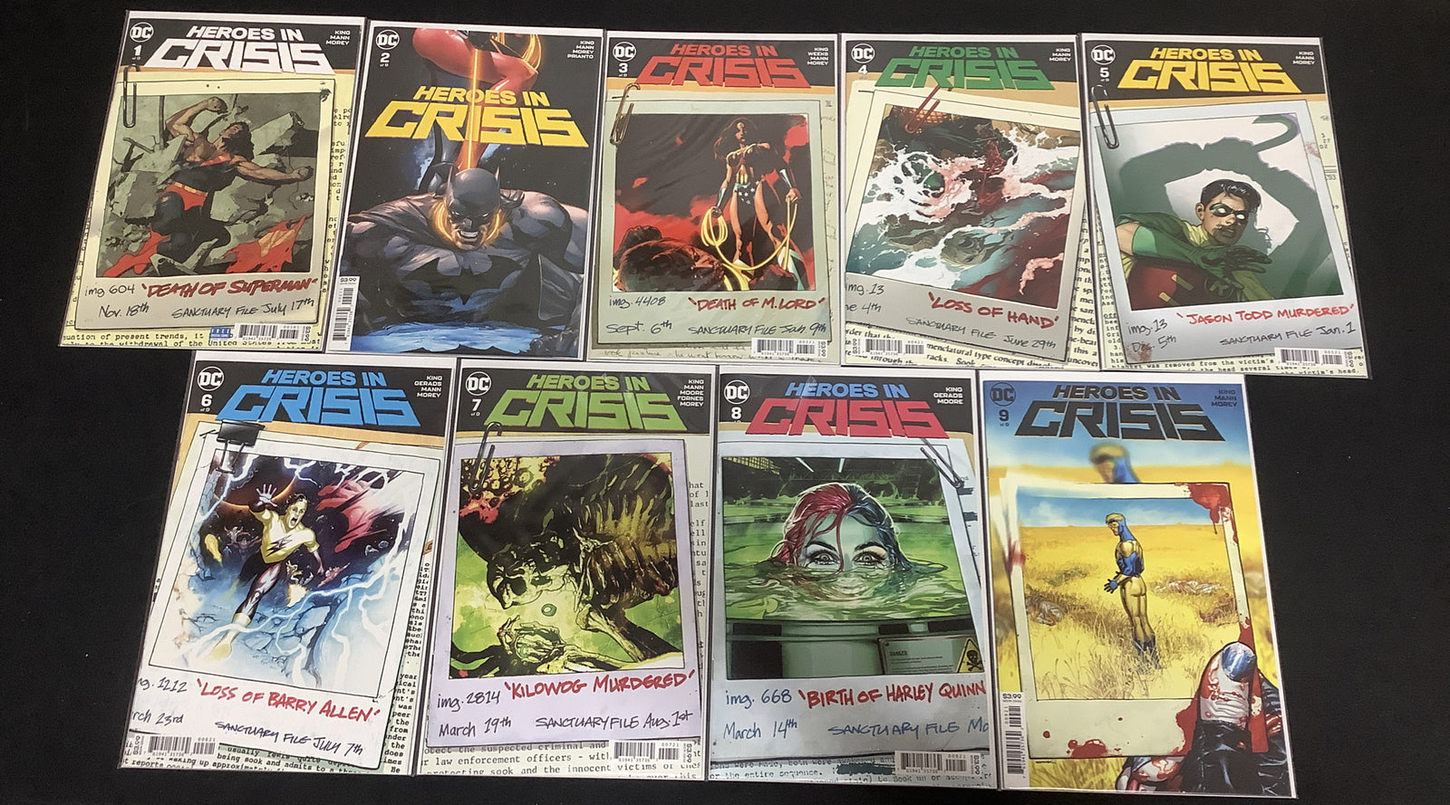 Heroes In Crisis #1-9 Complete Comic Series, DC, Tom King Clay Mann