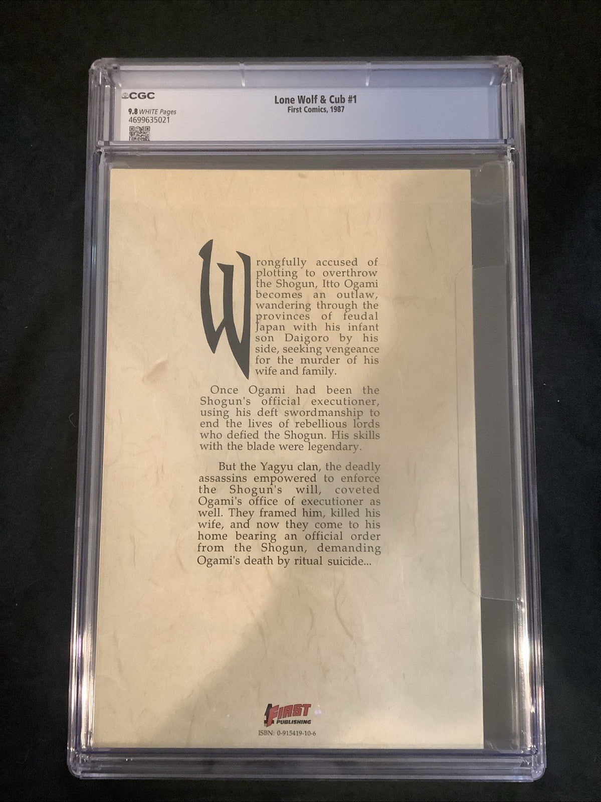 Lone Wolf and Cub #1, CGC Graded 9.8 (NM/M) FIRST May, Frank Miller Intro, 1987