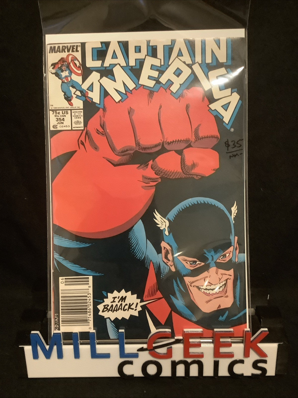 Captain America #354 (Marvel Comics June 1989) NM- (9.2) Al Milgrom, U.S.Agent