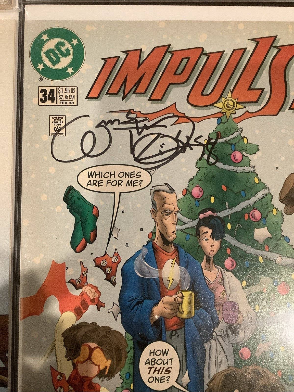 Impulse #31-34 Comic Lot, DC, All Autographed By William Messner-Loebs, 1998