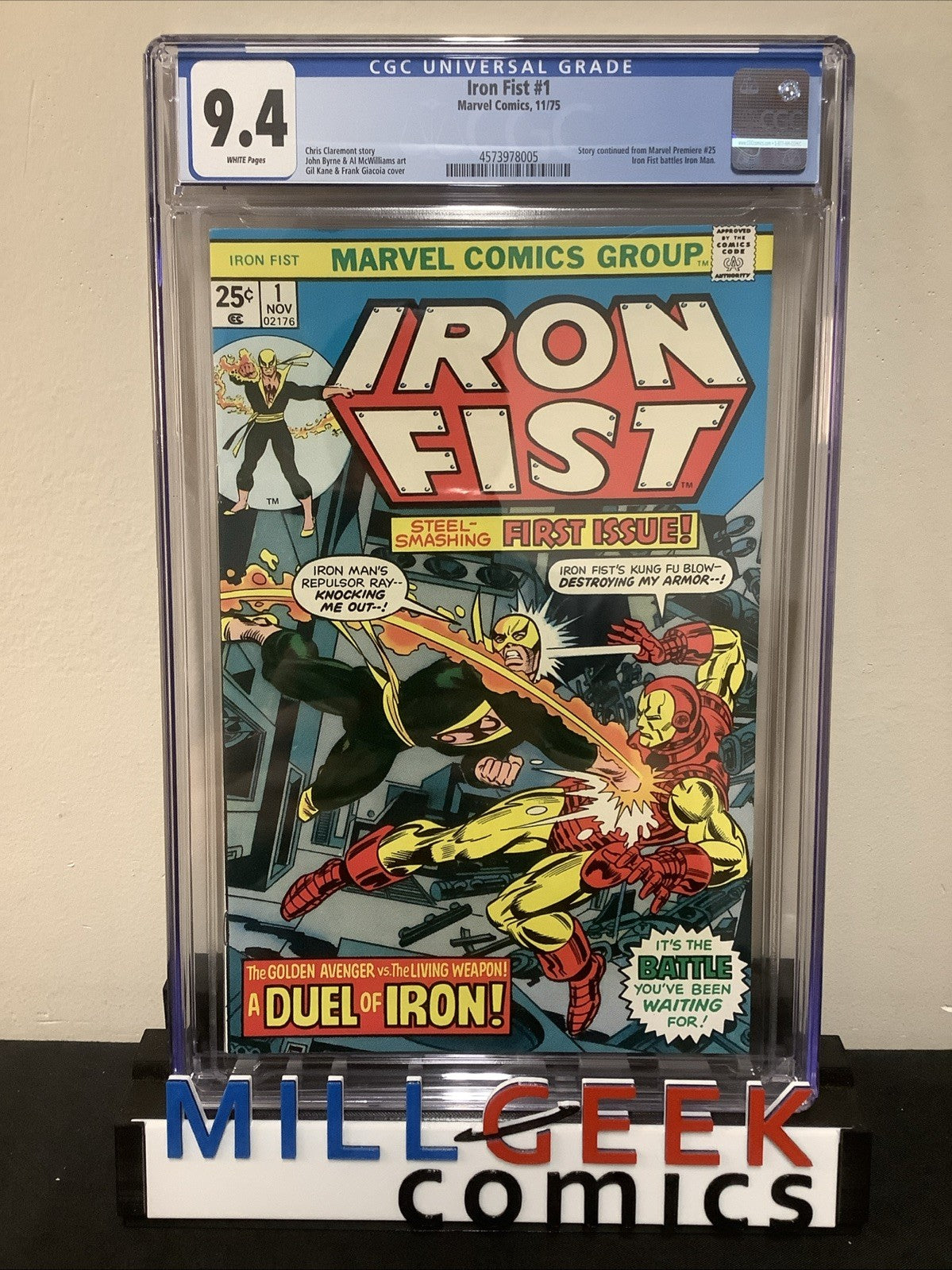 Iron Fist #1 (Marvel Comics November 1975) CGC Graded 9.4 (NM) White Pages