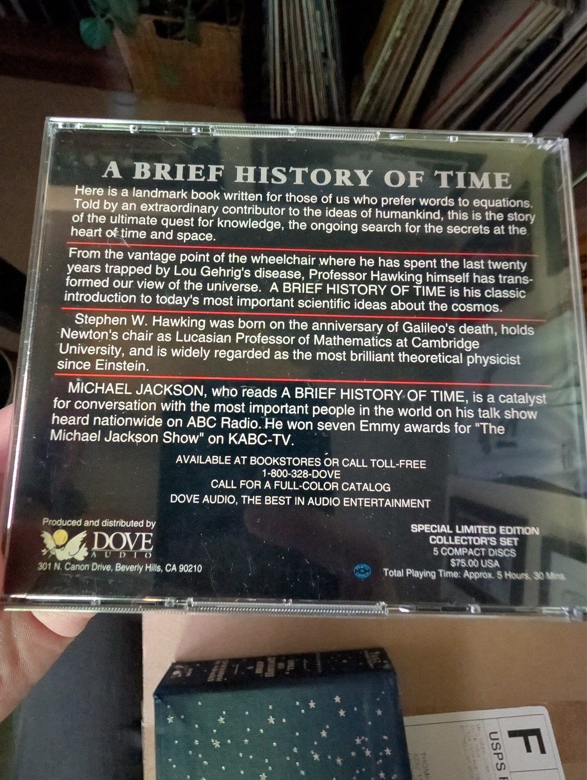 Stephen Hawking "A Brief History of Time", Michael Jackson, Limited Ed 5 CDs -JD