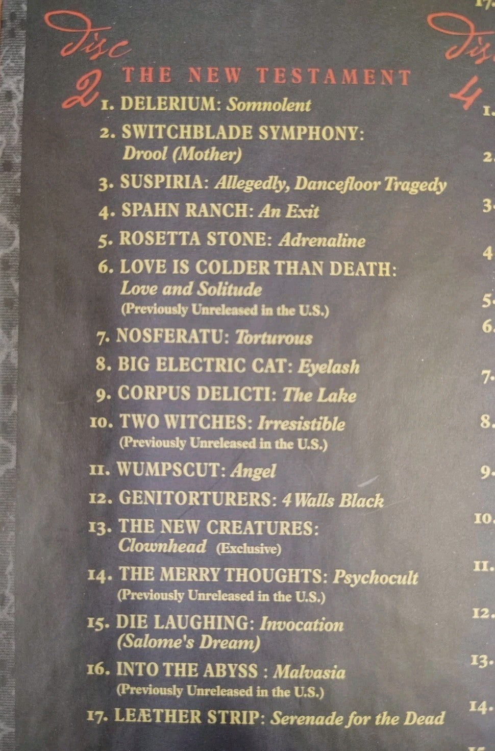 The Black Bible, 4-Disc Boxset, Cleopatra Records- Goth 1998 -RARE Like New JD