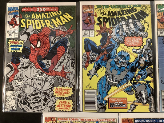 Amazing Spider-Man #350-358 Comic Lot, Marvel, Multiple Newsstand Covers, 1991
