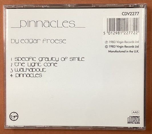 Pinnacles by Edgar Froese (CD, UK Import, CDV 2277, Like New)-JD