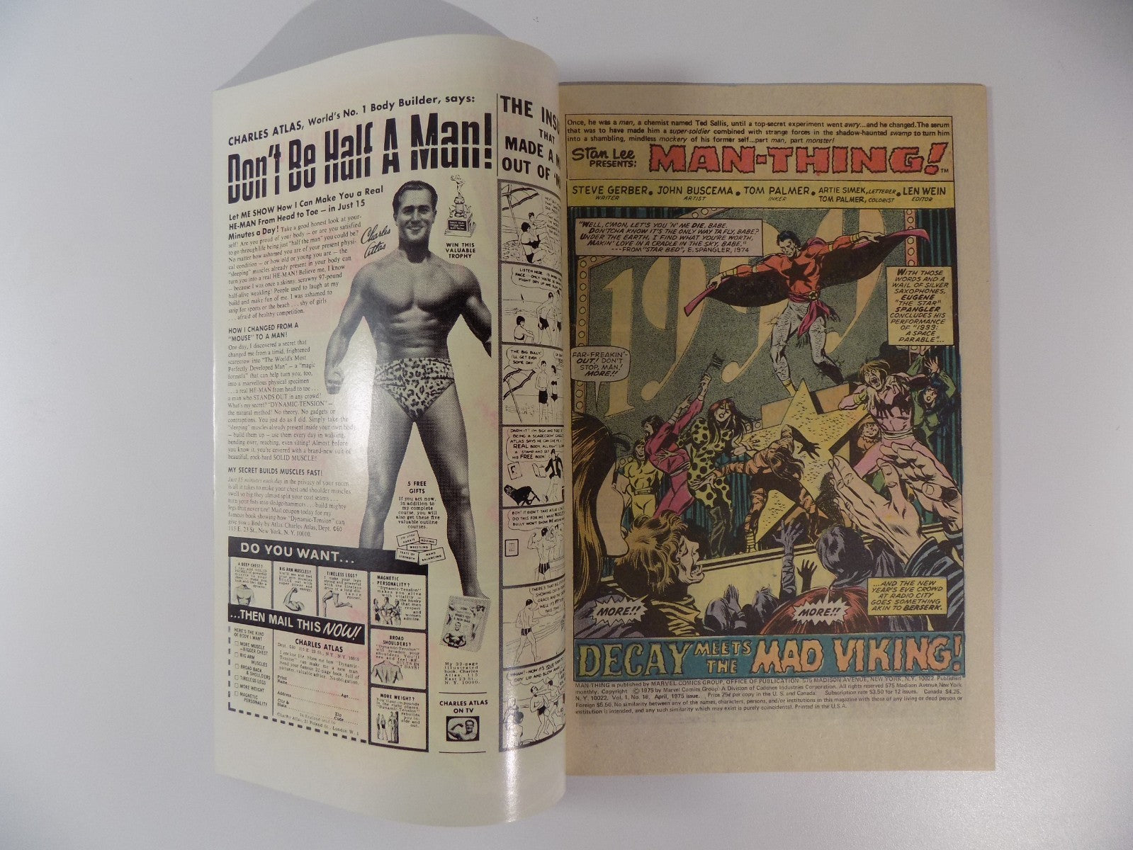 Man-Thing #16 Marvel Comic April 1975 Very Fine/Near Mint