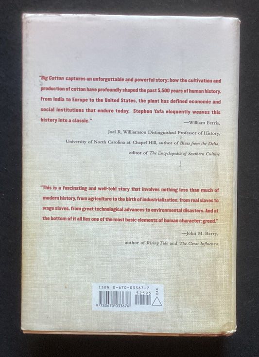Big Cotton :How a Humble Fiber Created Fortunes Wrecked Civilizations by Yafa JD