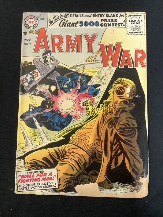 Our Army at War #52 (DC Comics November 1956) G+ (2.5) Complete, Brittle