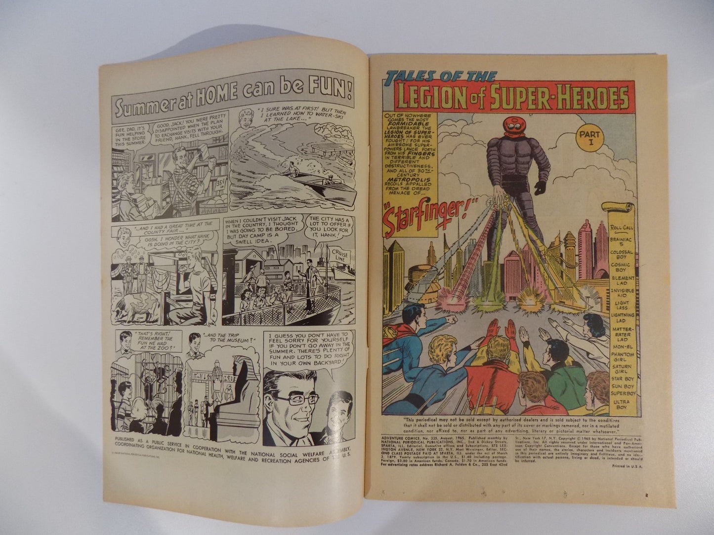 Adventure Comics #335 DC Comic August 1965 Very Fine-