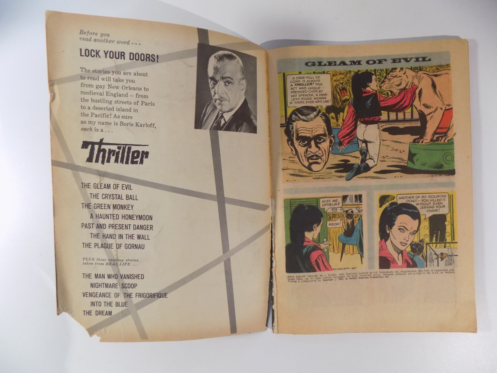 Thriller Boris Karloff #1 Gold Key Comic 1962 Very Good-