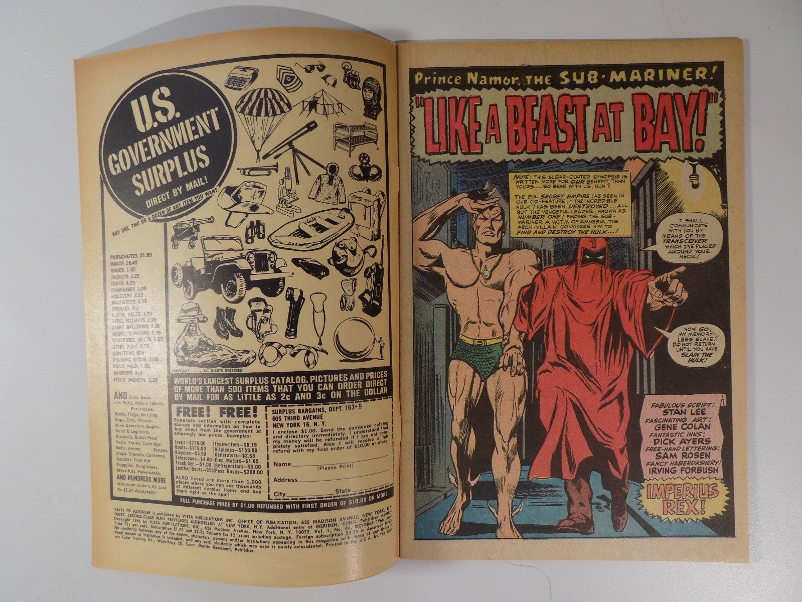 Tales to Astonish #84 Marvel Comic October 1966 Fine+