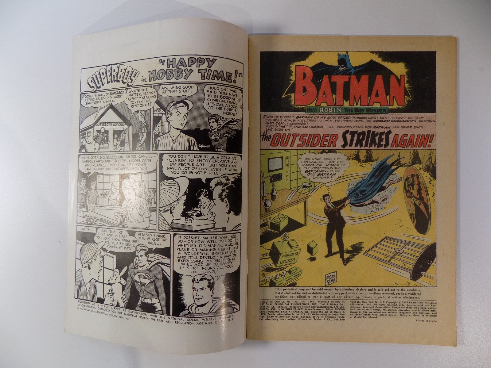 Detective #340 DC Comic June 1965 Fine