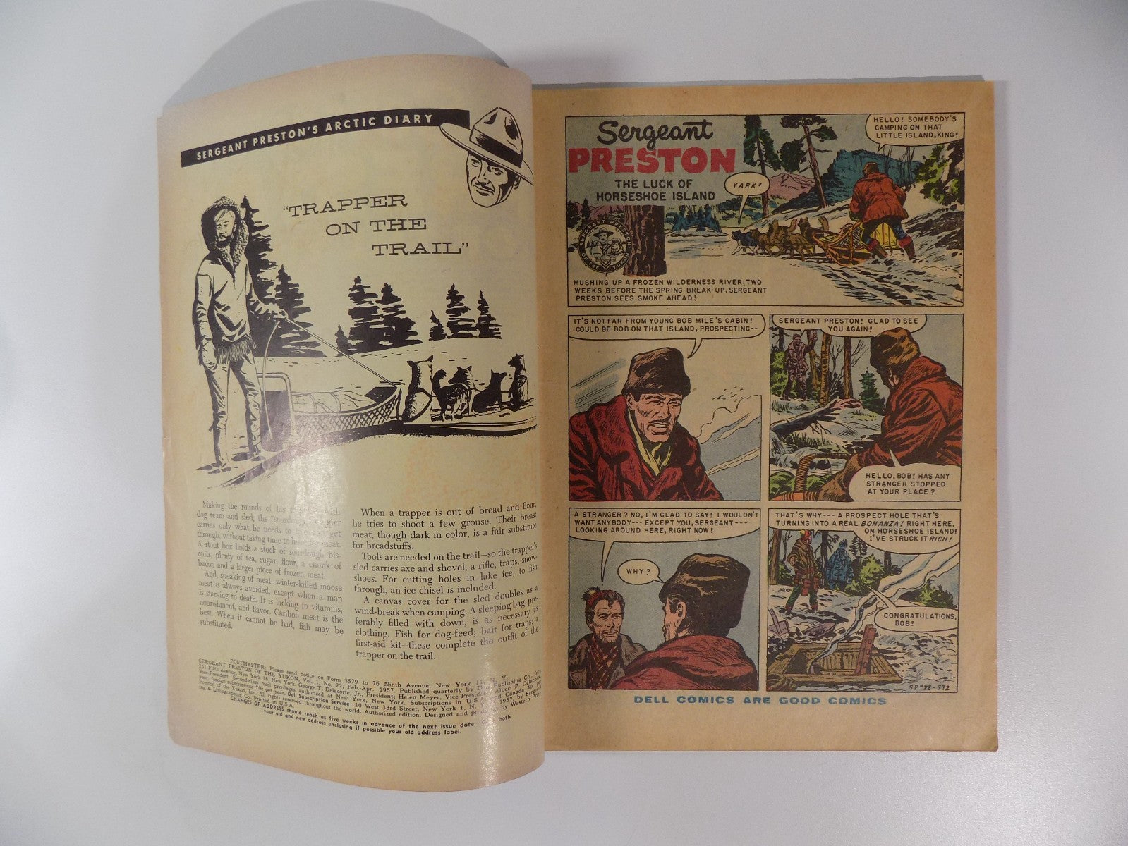 Sergeant Preston o/t Yukon #22 Dell Comic Feb.-April 1957 Fine+