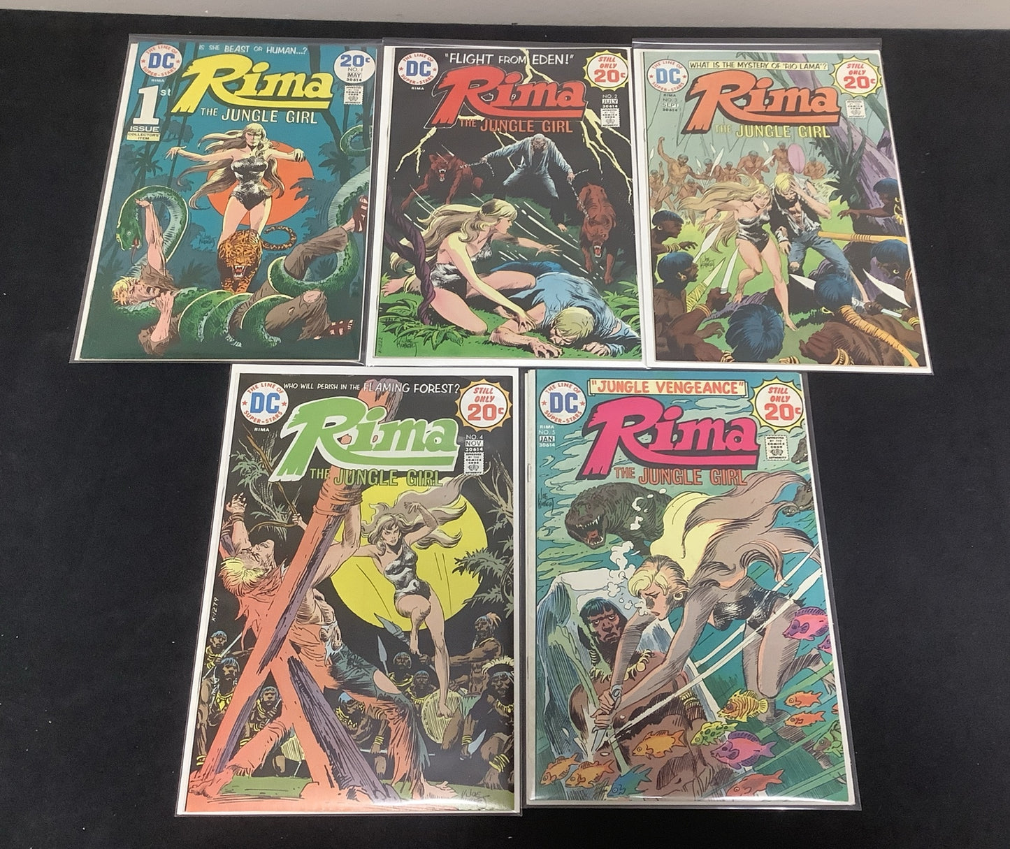 RIMA THE JUNGLE GIRL #1-5 Comic Lot, DC Comics, Joe Kubert, 1st Appearance Rima