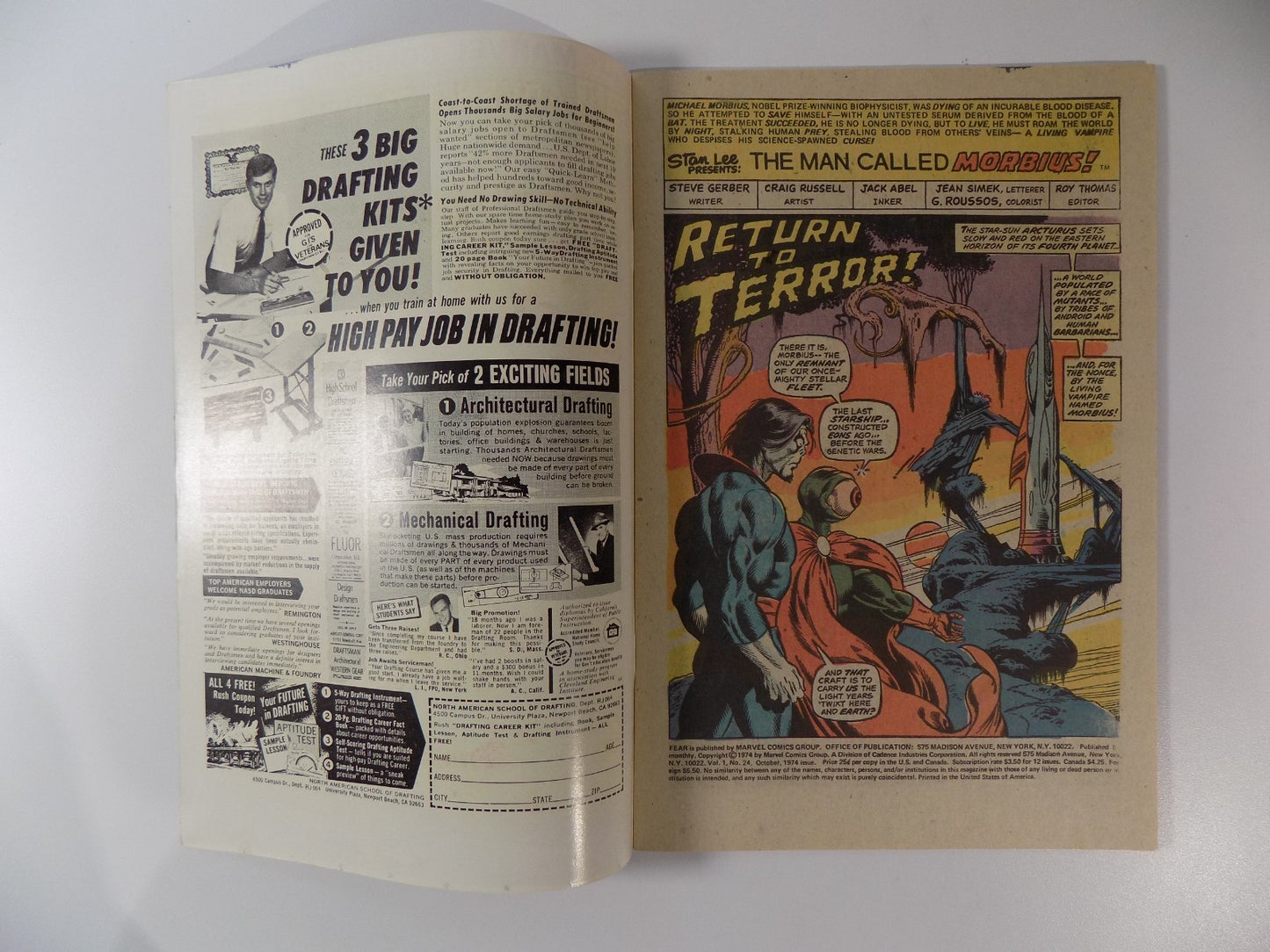 Adventure Into Fear #24 Marvel Comic October 1974 Very Fine+