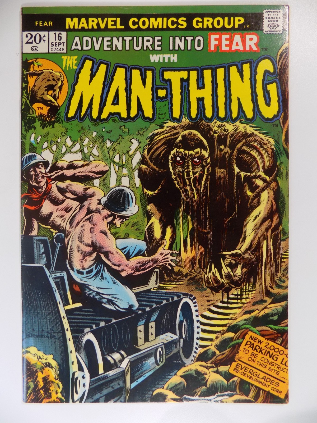 Adventure Into Fear #16 Man-Thing Marvel Comic September 1973 Very Fine+
