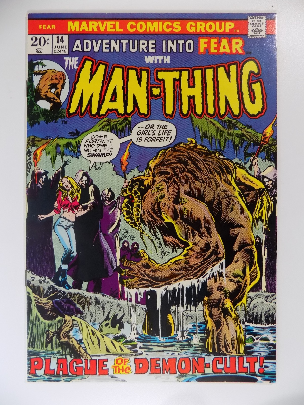 Adventure Into Fear #14 Man-Thing Marvel Comic June 1973 Very Fine/Near Mint