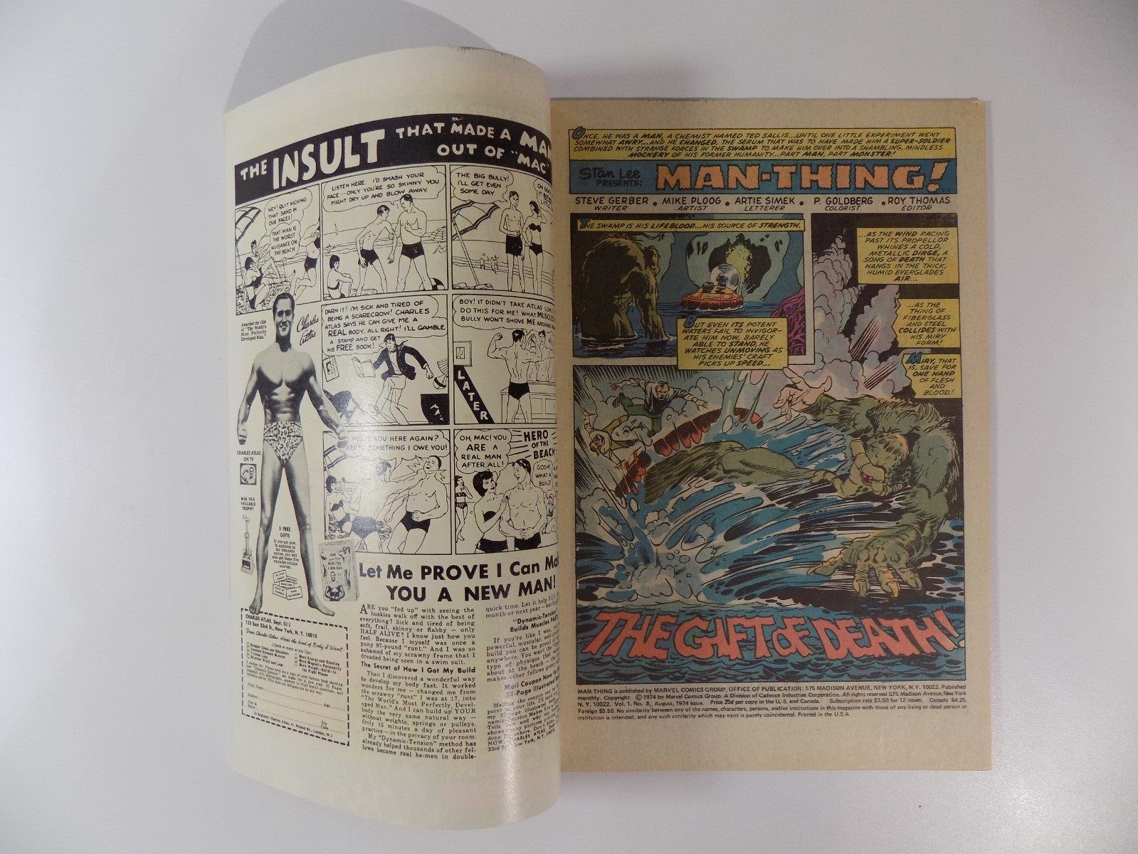 Man-Thing #8 Marvel Comic August 1974 Very Fine+