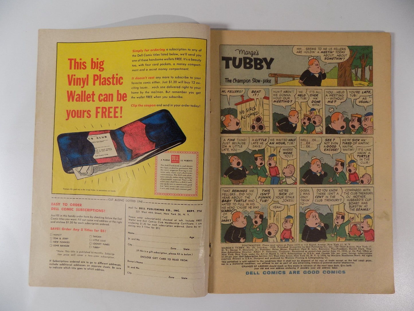 Marge's Tubby #29 Dell Comic July- Aug. 1958 Fine
