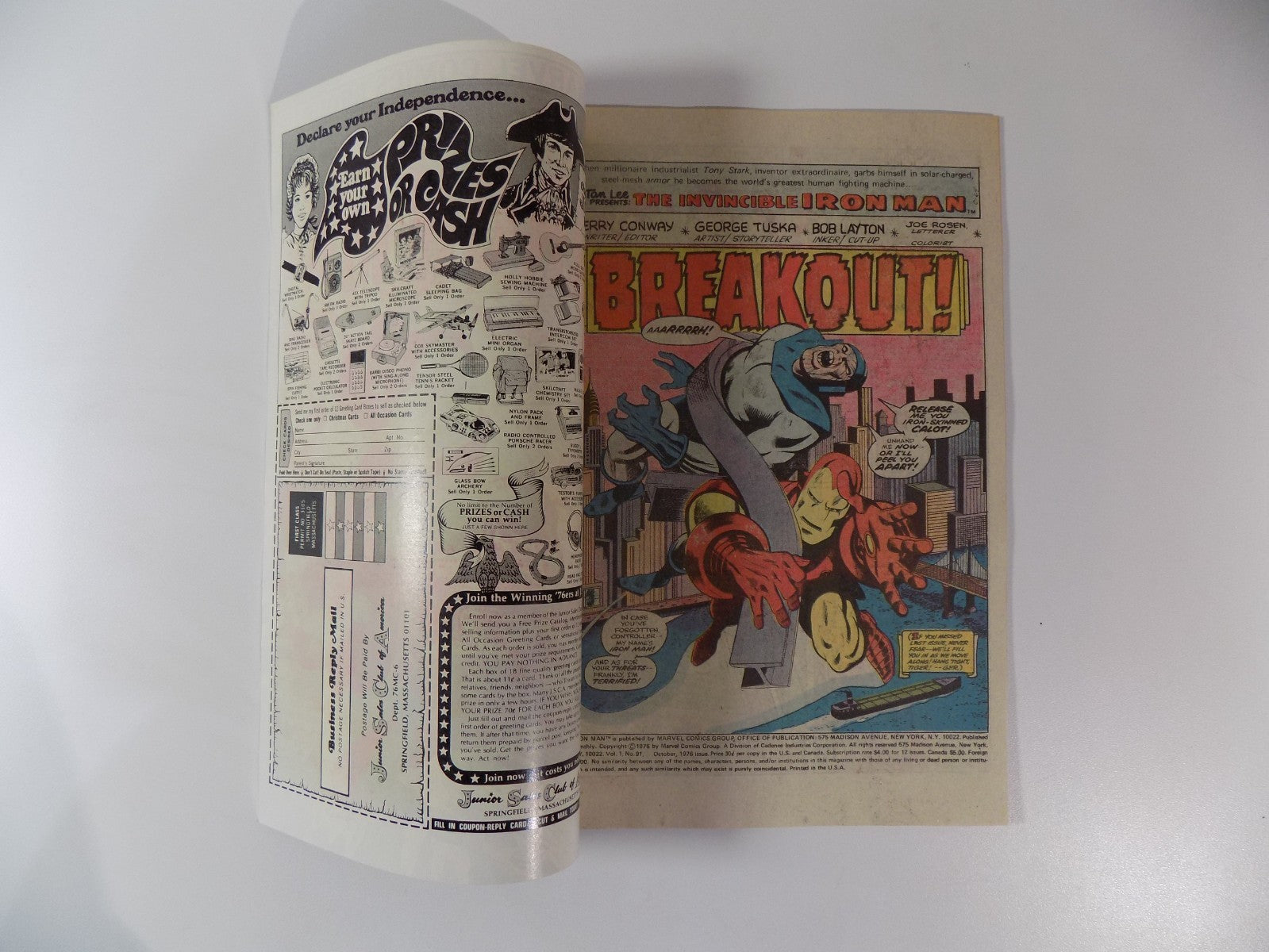 Iron Man #91 Marvel Comic October 1976 Very Fine/Near Mint