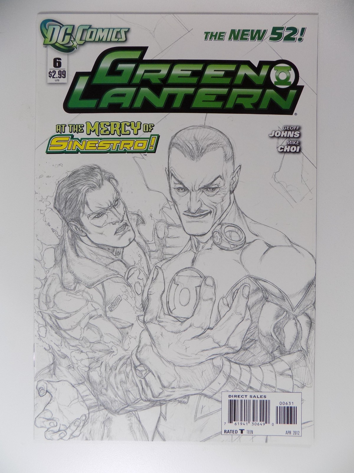 Green Lantern #6 April 2012 Near Mint- 1:200 Sketch Variant