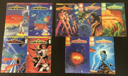 Star Blazers #1-4 (vol.1) + #1-5 (vol.2) Complete Comic Bundle, Comico,